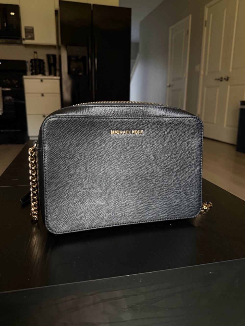 Michael Kors Saffiano Leather Crossbody Bag Black
